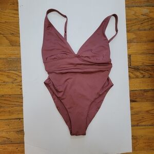 Monday Swimwear Portofinobone Piece In Desert Rose EUC Minimalist Clean Girl